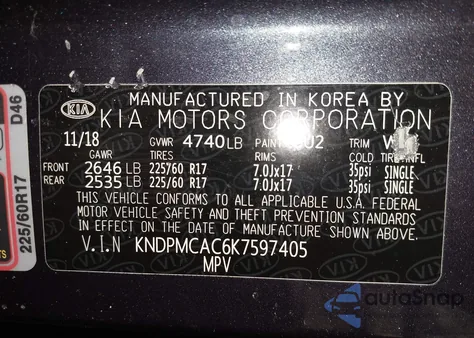 2019 Kia Sportage Lx from USA, damaged, VIN KNDPMCAC6K7597405